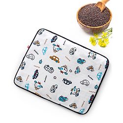 Babyhug Cotton Head Shaping 1 Kg Mustard Seeds/Rai Pillow Car Print - Navy Blue