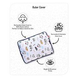 Babyhug Cotton Head Shaping 1 Kg Mustard Seeds/Rai Pillow Car Print - Navy Blue