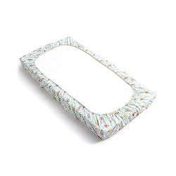 Babyhug Premium 100% Cotton Fitted Crib Sheet Transport Print Small - Blue