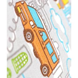 Babyhug Premium 100% Cotton Fitted Crib Sheet Transport Print Small - Blue