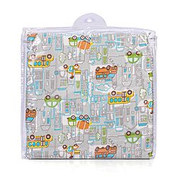 Babyhug Premium 100% Cotton Fitted Crib Sheet Transport Print Small - Blue