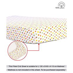 Babyhug Premium 100% Cotton Fitted Crib Sheet Polka Dots Regular - Multicolor
