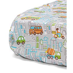 Babyhug Premium 100% Cotton Fitted Crib Sheet Transport Print Large - Blue| Gentle on Babies Skin| Cozy Sleeping Environment| Versatile Use| 100% Cotton| Elastic Borders| Machine Washable