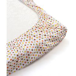 Babyhug Premium 100% Cotton Fitted Crib Sheet Polka Dots Large - Multicolor| Gentle on Babies Skin| Cozy Sleeping Environment| Versatile Use| 100% Cotton| Elastic Borders| Machine Washable