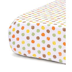 Babyhug Premium 100% Cotton Fitted Crib Sheet Polka Dots Large - Multicolor| Gentle on Babies Skin| Cozy Sleeping Environment| Versatile Use| 100% Cotton| Elastic Borders| Machine Washable