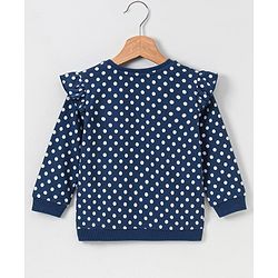 Babyhug Full Sleeves Sweatshirt With Frill Detailing Fox Graphics - Limoges Aop