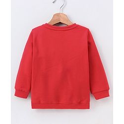 Babyhug Full Sleeves Sweatshirts Snowman Print - Red