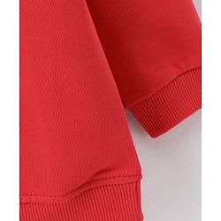 Babyhug Full Sleeves Sweatshirts Snowman Print - Red