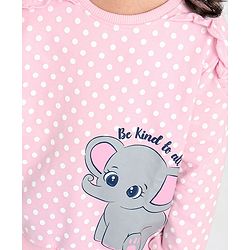 Babyhug Full Sleeves Sweatshirt With Elephant Graphics - Pink