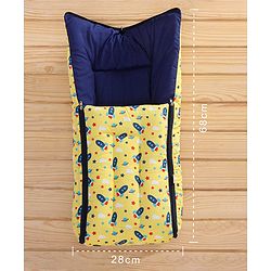 Babyhug 100% Cotton Sleeping Bag cum Carry Nest Space Print - Yellow