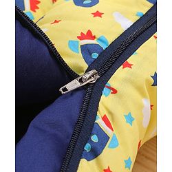 Babyhug 100% Cotton Sleeping Bag cum Carry Nest Space Print - Yellow