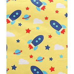 Babyhug 100% Cotton Sleeping Bag cum Carry Nest Space Print - Yellow