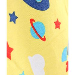 Babyhug 100% Cotton Sleeping Bag cum Carry Nest Space Print - Yellow
