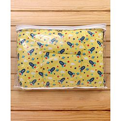Babyhug 100% Cotton Sleeping Bag cum Carry Nest Space Print - Yellow
