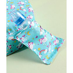 Babyhug Cotton Feeding Pillow With Belt Unicorn Print - Blue
