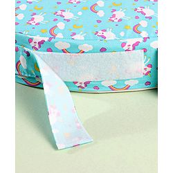 Babyhug Cotton Feeding Pillow With Belt Unicorn Print - Blue | Fits upto waist size 44 inches