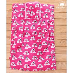 Babyhug 100% Cotton Bedding Set - Pink