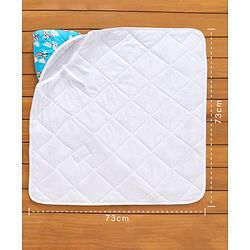 Babyhug 100% Cotton Hooded Quilted Wrapper Panda Print - Blue