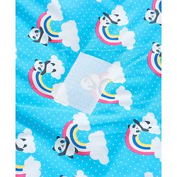 Babyhug 100% Cotton Hooded Quilted Wrapper Panda Print - Blue