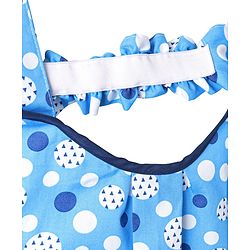 Babyhug 100% Cotton Feeding Pillow with Nursing Cape Polka Dots - Blue