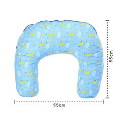 Babyhug 100% Cotton Feeding Pillow with Nursing Cape Moon Print - Blue