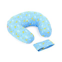 Babyhug 100% Cotton Feeding Pillow with Nursing Cape Moon Print - Blue