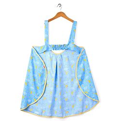 Babyhug 100% Cotton Feeding Pillow with Nursing Cape Moon Print - Blue