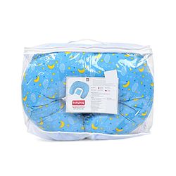 Babyhug 100% Cotton Feeding Pillow with Nursing Cape Moon Print - Blue