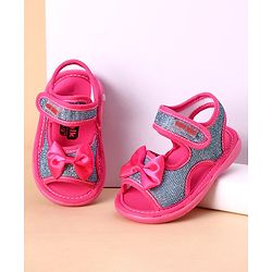 Cute Walk by Babyhug Sandals Bow Applique - Dark Pink