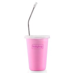 Babyhug Stainless Steel Tumbler With Airtight Lids & Straw Pink - 300 ml