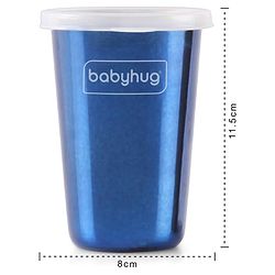 Babyhug Stainless Steel Tumbler With Airtight Lids & Straw Blue - 300 ml