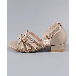Cute Walk by Babyhug Party Wear Embellished Sandals - Bronze