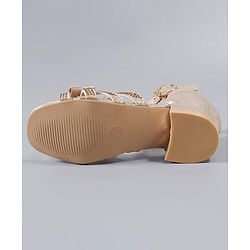 Cute Walk by Babyhug Party Wear Embellished Sandals - Bronze
