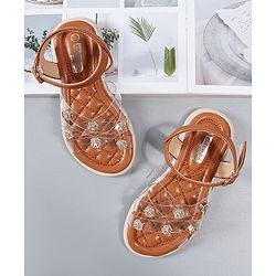 Cute Walk by Babyhug Party Wear Sandals - Brown