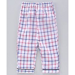Babyhug Full Sleeves Night Suit Checks - White