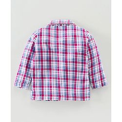 Babyhug Full Sleeves Woven Checked Night Suit - Multicolor