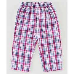 Babyhug Full Sleeves Woven Checked Night Suit - Multicolor