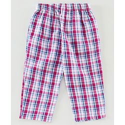Babyhug Full Sleeves Woven Checked Night Suit - Multicolor