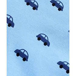 Babyhug Full Sleeves Foooted Sleepsuit Car Print - Blue
