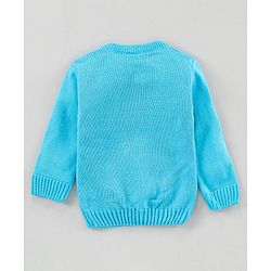Babyhug Full Sleeves Pull Over Sweater With Pant Penguin Design - Blue