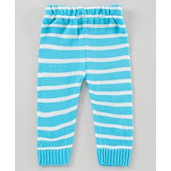 Babyhug Full Sleeves Pull Over Sweater With Pant Penguin Design - Blue