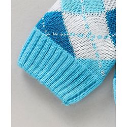 Babyhug Full Sleeves Intarsia Knitted Sweater Set - Blue