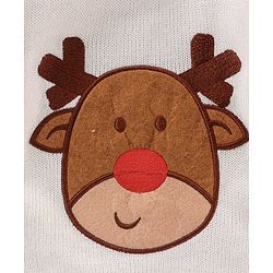 Babyhug Full Sleeves Stripe Sweater & Bottom Reindeer Embroidery - White Red