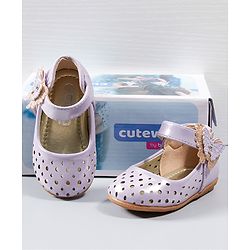 Cute Walk by Babyhug Belly Shoes Butterfly Applique - Purple