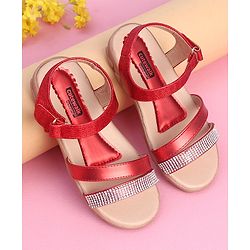 Cute Walk by Babyhug Sandals With Studded Band - Red