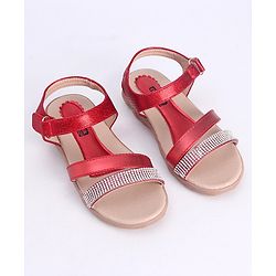 Cute Walk by Babyhug Sandals With Studded Band - Red