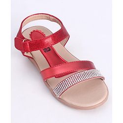 Cute Walk by Babyhug Sandals With Studded Band - Red