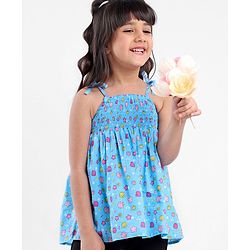 Babyhug Singlet Sleeveless Printed Top - Blue