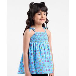 Babyhug Singlet Sleeveless Printed Top - Blue