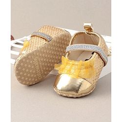 Cute Walk by Babyhug Embellished Booties - Golden